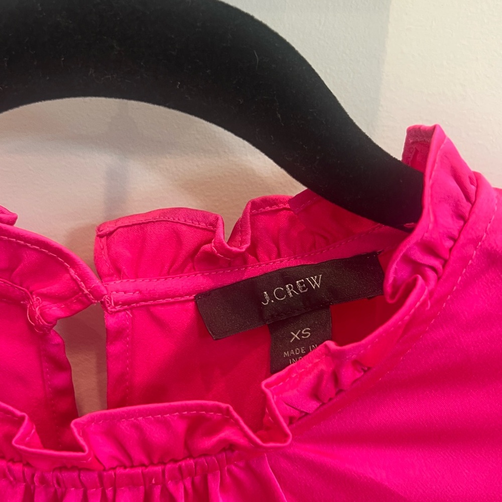 J. Crew Fuchsia Ruffle Top - Picture 3 of 3